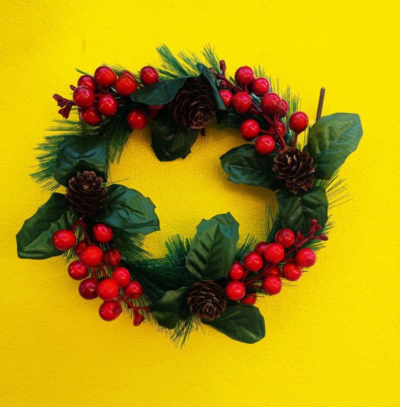 CraftVatika Christmas Wreath  (Red Green Pack of 1)
