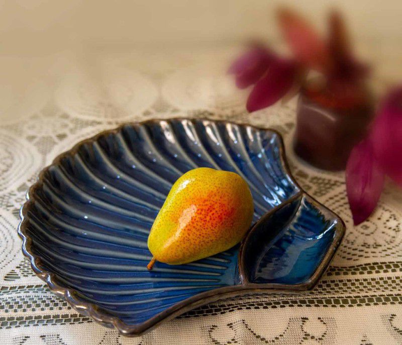 Dolni Studio Stoneware, Ceramic Decorative Platter  (Blue)