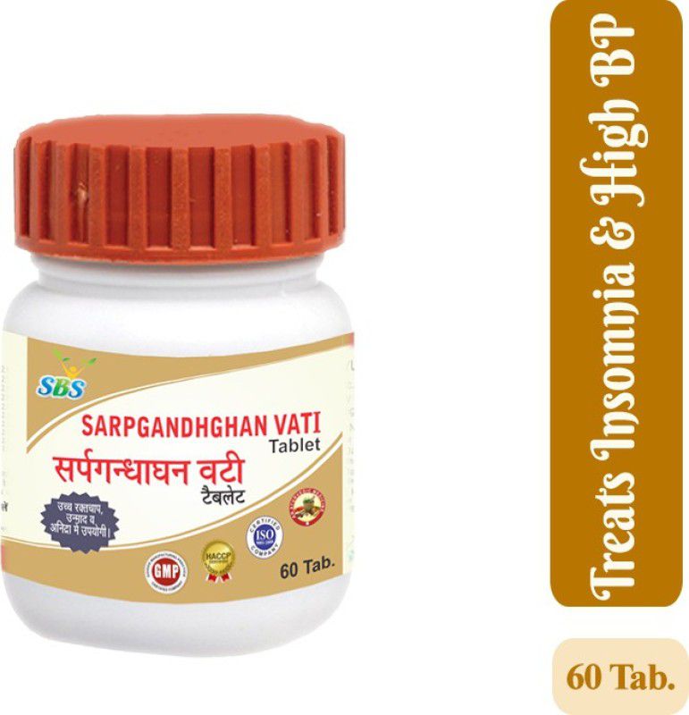 SBS Herbal Sarpgandhaghan Vati - Treats Insomnia, High BP, Hysteria  (Each Box contains 60 Tablets (Pack Of 3))