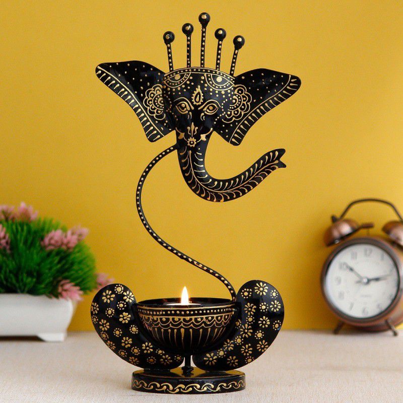 COOTER Lord Ganesha Antique Iron Decorative Platter  (Black)