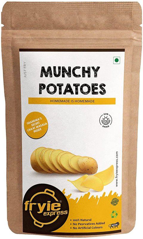 FRYIE EXPRESS Sun Dried Munchy Potato 225g.Ready to Fry Chips  (225 g)