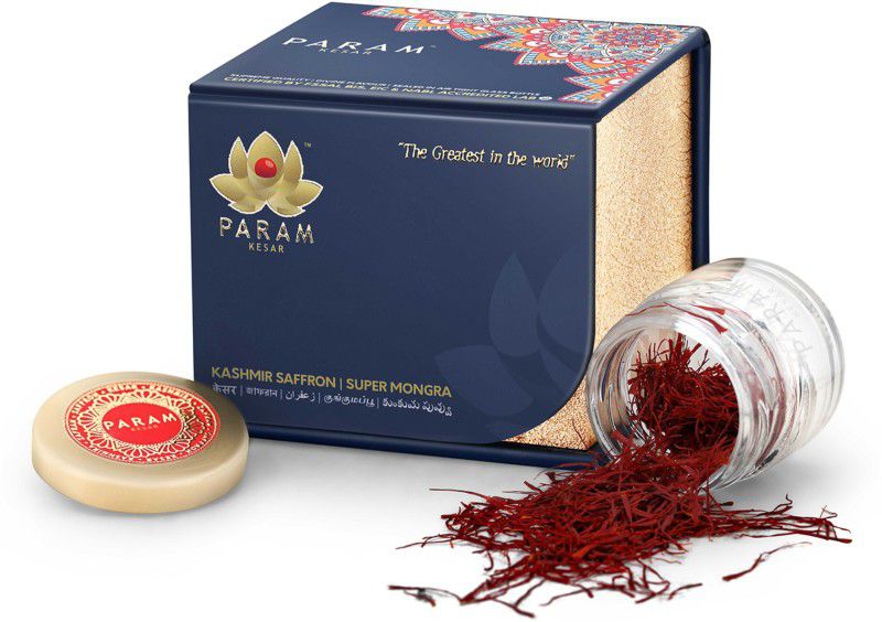 PARAM KESAR Certified Pure & Supreme Quality Rarest Kashmiri Super Mongra Saffron- 3 gm [Pack of 2 Boxes]  (2 x 3 g)