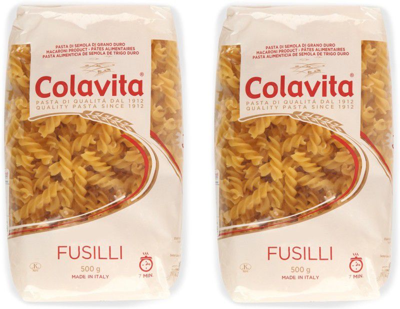Colavita Fusilli Pasta (Durum Wheat Pasta) Pasta  (Pack of 2, 500 g)