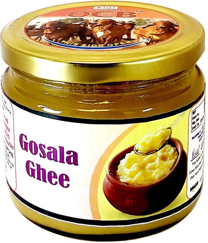 OCB Gosala Ghee Vedic Bilona Method | Grassfed, Cultured, Premium & Traditional Ghee 250 g Glass Bottle
