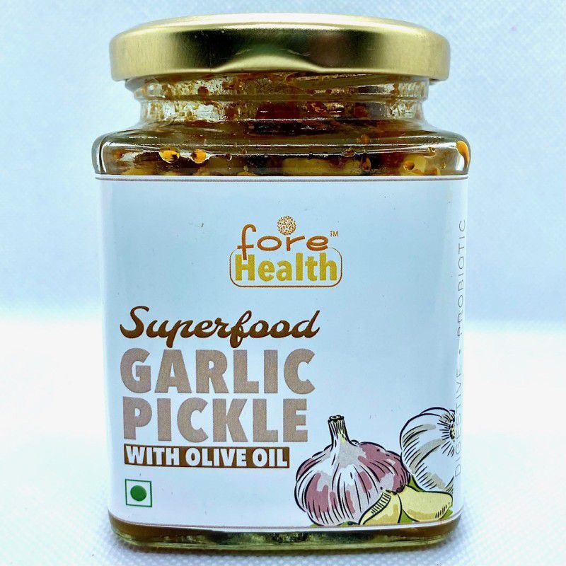 Fore Health GARLIC PICKLE IN COLD PRESSED EXTRA VIRGIN OLIVE OIL , APPLE VINEGAR (225GM) Garlic Pickle  (225 g)