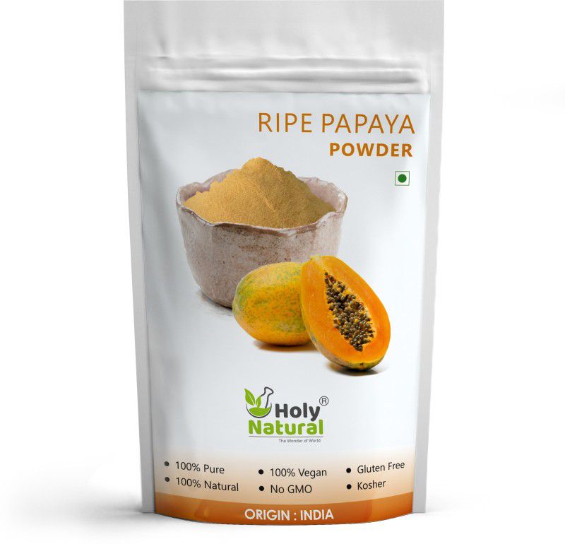 Holy Natural Ripe Papaya Fruit Powder (Spray Dried Powder) Taste Like Natural - 500 GM  (500 g)