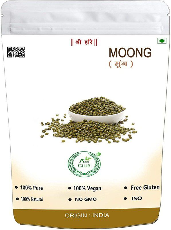 AGRI CLUB Organic Green Moong Dal (Whole)  (1 kg)