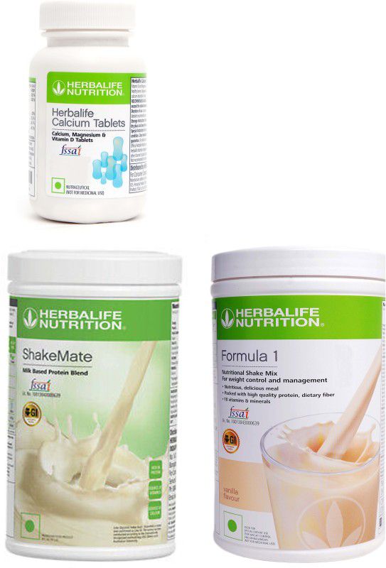 HERBALIFE Weight Loss Combo Shake Mate Vanilla Flavor With Calcium Tablet And Formula 1 Shake Mix Vanilla Flavor Combo  (1100 Grams)