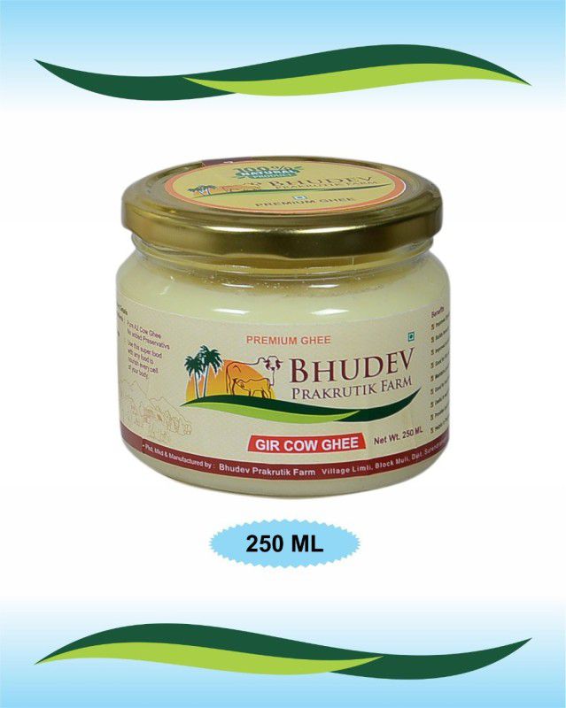 bhudev prakrutik farm Pure & Natural A2 Gir Cow Ghee 250ML Ghee 250 ml Glass Bottle