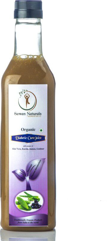 Sawan Naturals Diabetic Cure Juice | Pure Ayurvedic Juice for Diabetes Control | Goodness of Jamun Neem & Karela | 100% Organic juice - 1ltr  (1000 ml)