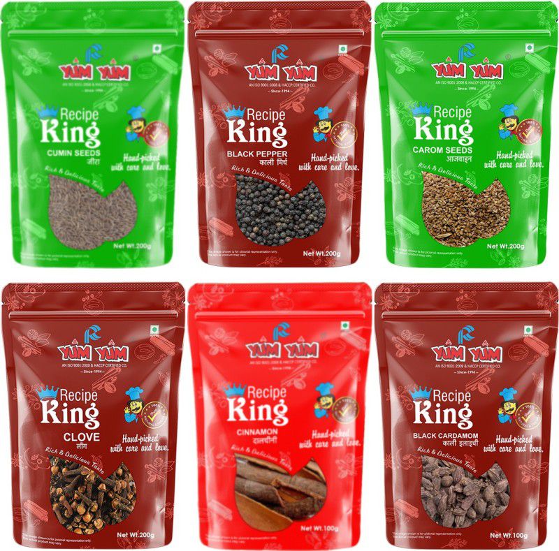 YUM YUM Recipe King, Daily Needs Whole Spices 1kg (Combo of Regularly Used Spices)  (6 x 0.17 kg)