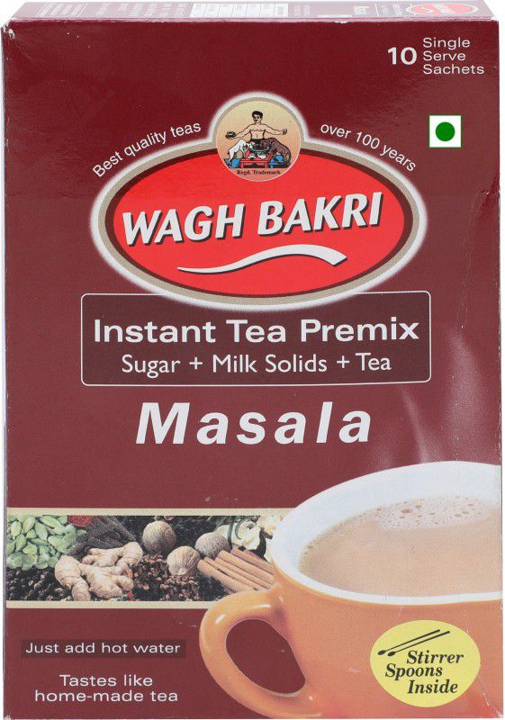 Waghbakri Instant Black Pepper, Cinnamon, Cloves, Ginger, Cardamom Masala Tea Box  (10 Bags)