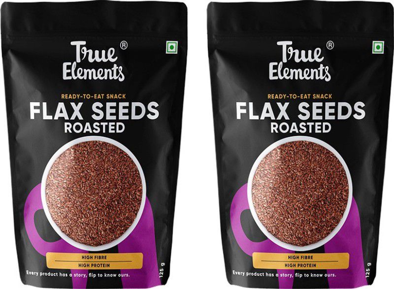True Elements Roasted Flax Seeds, Omega 3 Fatty Acid, Healthy Super Seed, Immunity Booster Roasted Flax Seeds  (250 g, Pack of 2)