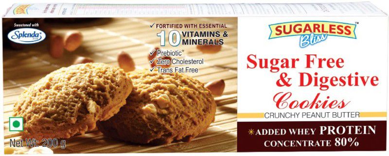 Sugarless Bliss Sugar Free & Digestive Crunchy Peanut Butter Cookies 200g (Sweetened With Splenda) Cookies  (200 g)