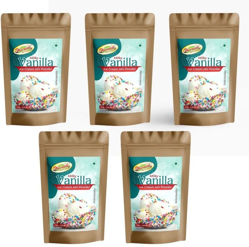 Dharmasut Premium Vanilla Instant Ice cream Mix Powder with Extra Softness 150g*5 | 750 g  (Pack of 5)