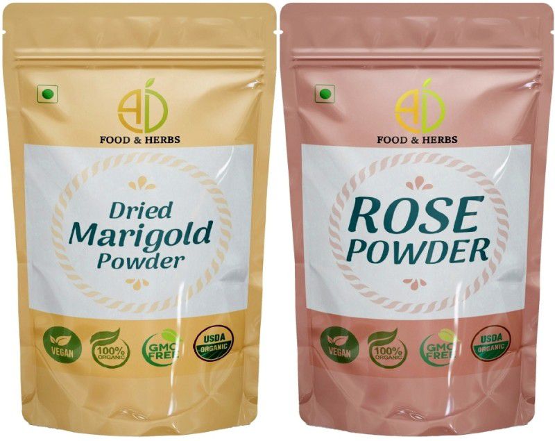 A D FOOD & HERBS COMBO OF 2 TYPES OF FLORAL POWDERS (NO. 35) Green Tea Pouch  (2 x 20 g)