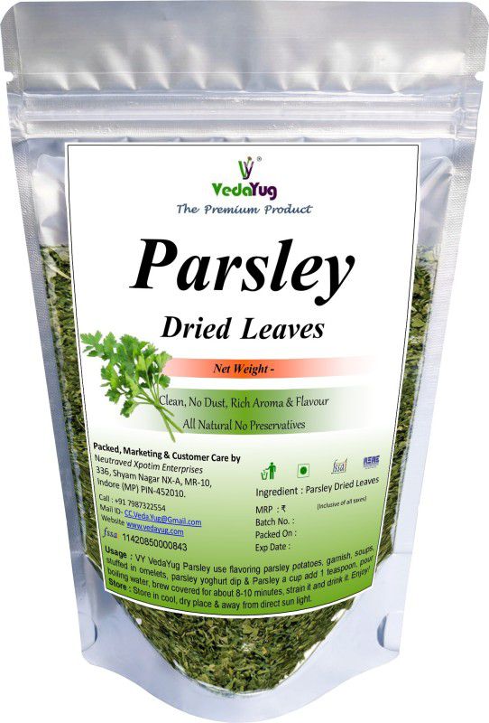 VY VedaYug Parsley Dried Leaves,Flakes Leaves, Herbs, Seasoning 140g |  (140 g)