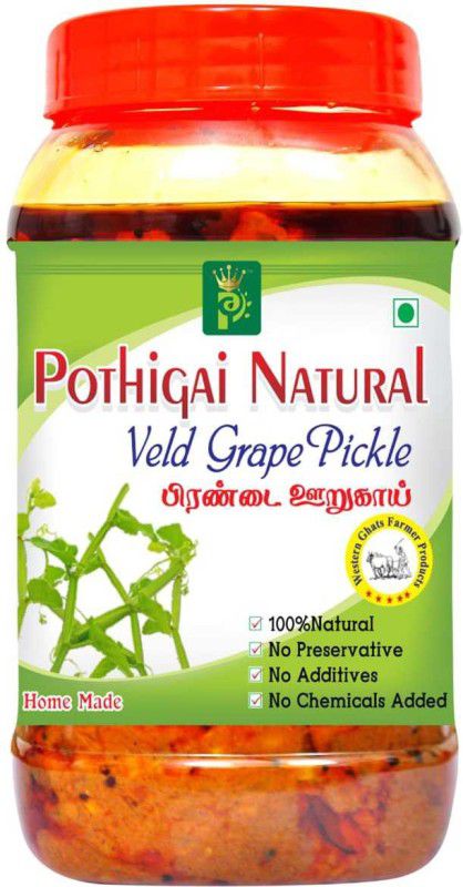POTHIGAI NATURAL Veld Grape Pickle 500g Pure Home Made Pickle / Made with Wooden Cold Pressed Gingelly Oil / No Preservatives/ 100% Natural Tamarind, Red Chilli Pickle  (500 g)