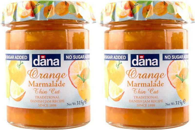 Dana Combo Pack Of 2|Orange Jam/Spread No Added Sugar|Sugar Free Jam|Jam For Diabetics|Product Of Poland (2*315gm) 630 g  (Pack of 2)