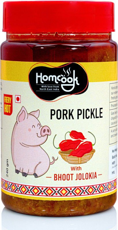 Homcook Pork Pickle with Bhut Jolokia (Boneless Meat) |Ready-to-Eat |from Northeast India |240g Pork Pickle  (240 g)