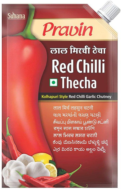 pravin Red Chilli Thecha 100g Pouch - Pack of 6 Chutney Paste  (6x100 g)