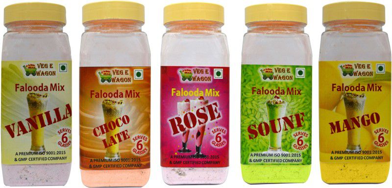 Veg E Wagon Falooda Mix Combo Flavours Pack of 5 (200 gm Each) 1000 g  (Pack of 5)