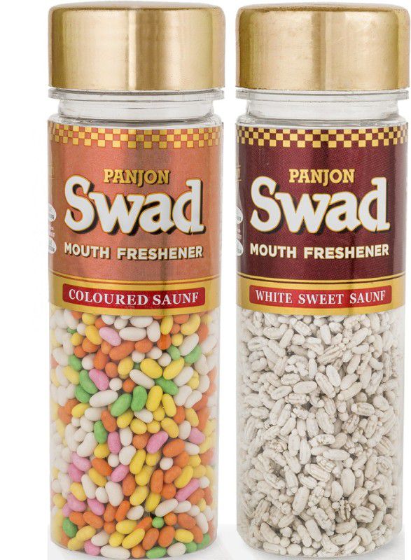 SWAD White Sweet Saunf Madrasi & Coloured Saunf Mouth Freshener  (2 x 135 g)
