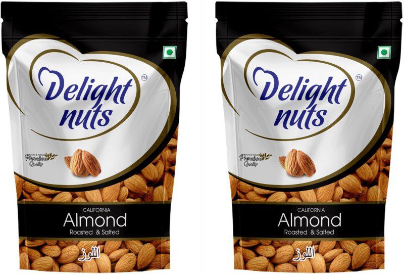 Delight nuts California Almonds Roasted & Salted- 200gm (Pack of 2) Almonds  (2 x 200 g)