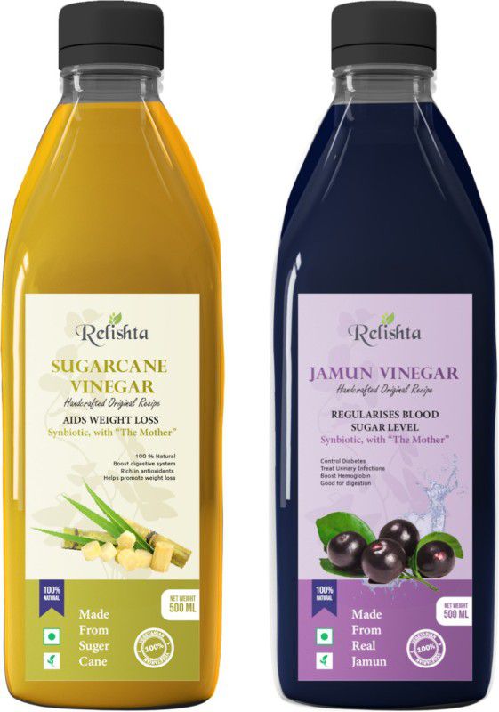 Relishta Sugarcane & Jamun Vinegar with Mother Vinegar (Pack of 2) Vinegar  (2 x 250 ml)