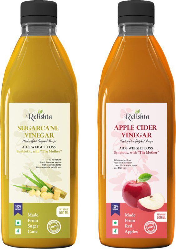 Relishta Sugarcane & Apple Vinegar with Mother Vinegar (Pack of 2) Vinegar  (2 x 250 ml)