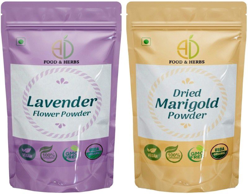 A D FOOD & HERBS COMBO OF 2 TYPES OF FLORAL POWDERS (NO. 38) Green Tea Pouch  (2 x 20 g)