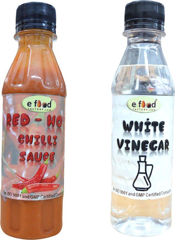 E Food Factory Red Hot Chilli Sauce And White Vinega 200 g pack of 2 Sauces  (2 x 100 g)