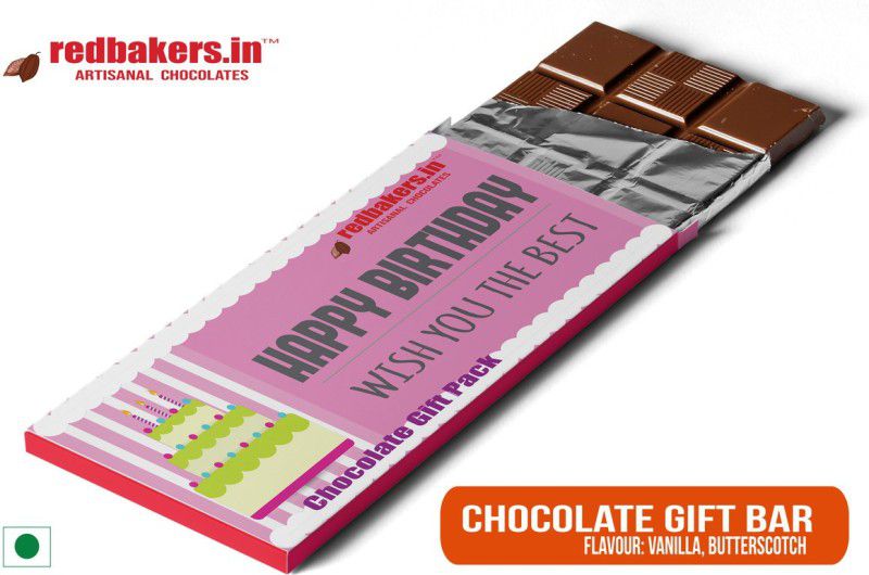 redbakers.in Happy Birthday Vanilla Chocolate Gift Bar Bars  (100 g)