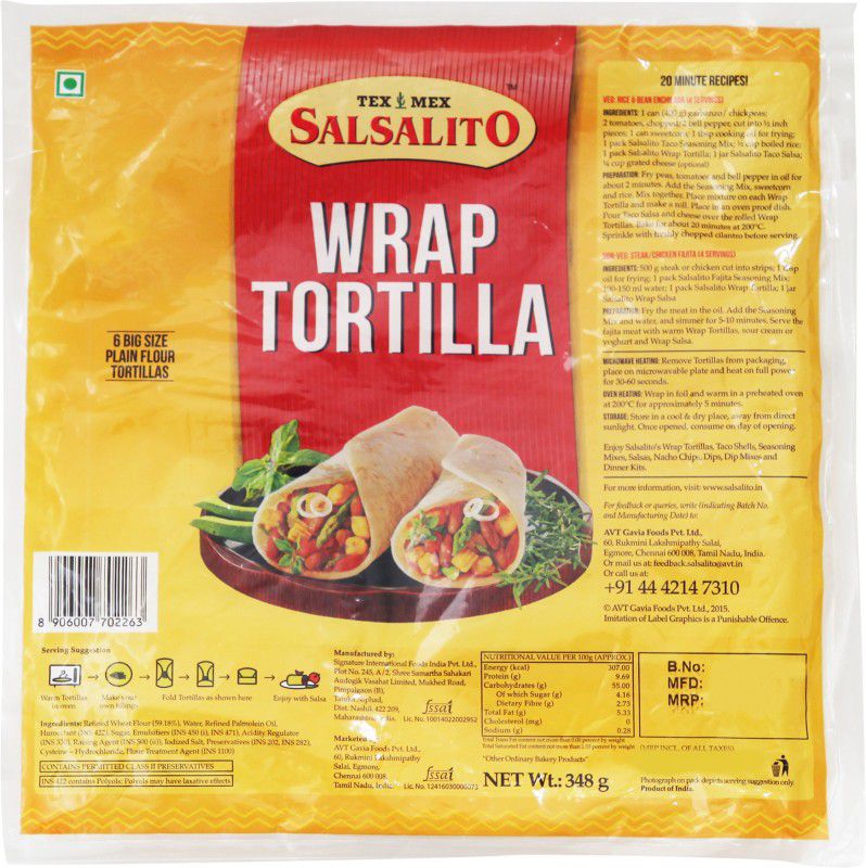 Salsalito Wrap Tortilla 348 g