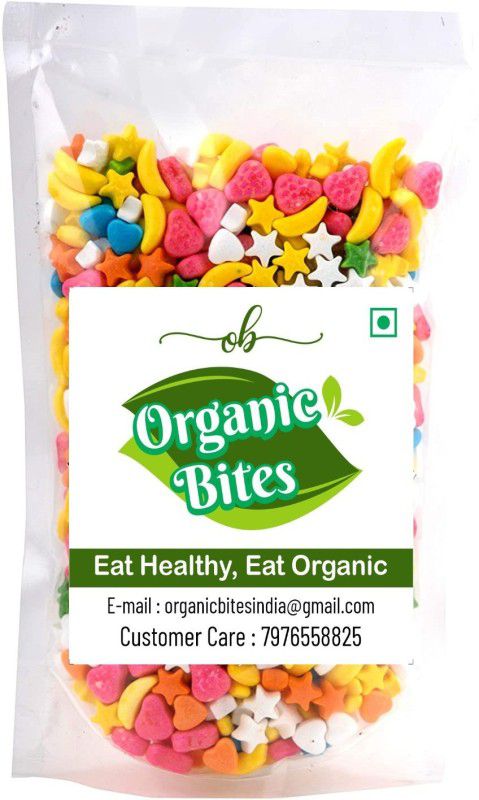 Organic Bites Fruit-Flavored Bright Colorful Hard Candy In Assorted shapes Mix Fruit Candy  (200 g)