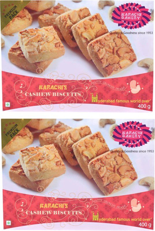 KARACHI BAKERY Cashew Bundle Bakery Biscuit  (800 g, Pack of 2)