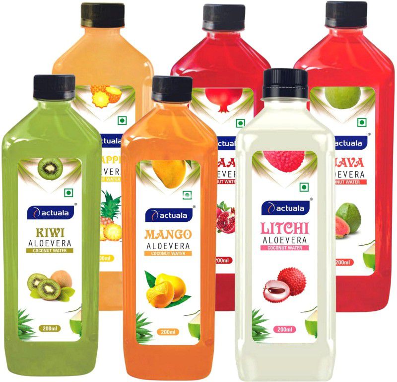 AACTUALA Aloe Vera Coconut Water Fruit Juice Combo, Aloe Vera Juice - 200ml, Pack of 12  (12 x 0.2 L)