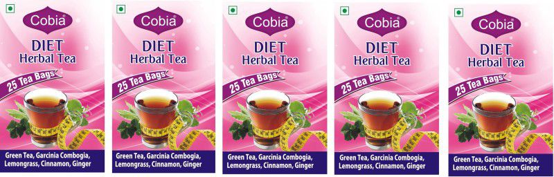 Cobia Diet(Slimming) Herbal Tea 25 Tea bags Pack Of 5 Garcinia, Cinnamon, Lemon Grass Herbal Tea Bags Tetrapack  (5 x 50 g)