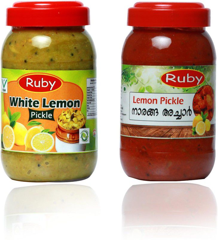 Ruby Kerala Style White Lemon & Lemon Pickle | Tasty | Unique | Natural |Combo Lemon Pickle  (2 x 0.5 kg)