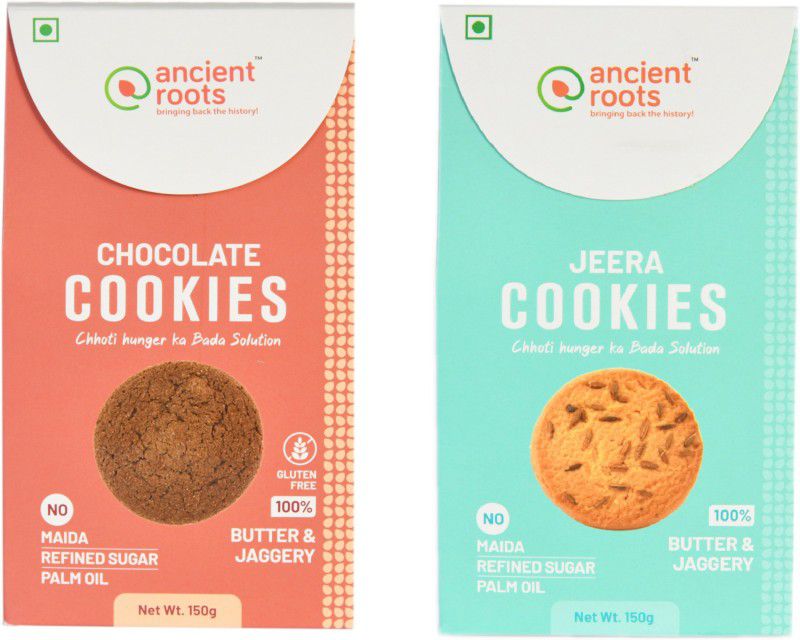 Ancient Roots Chocolate and Jeera Cookies  (300 g, Pack of 2)