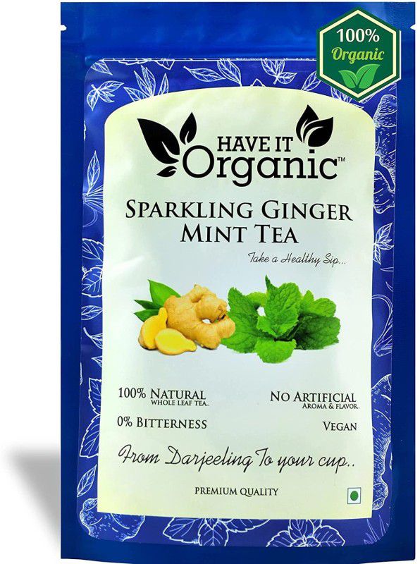 Have It Organic Sparkling Ginger Mint Green Tea Organic Tea Antioxidant Rich Boosts Immunity Ginger, Mint Tea Pouch  (50 g)