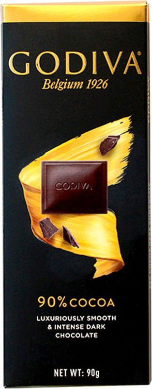 Godiva 90% Cocoa Rich, Smooth Belgian Dark Chocolate, 90g Bars  (90 g)