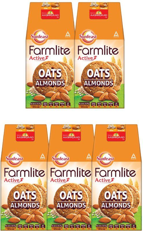 Sunfeast farmlite Active Oats and Almonds Cookies  (750 g, Pack of 5)