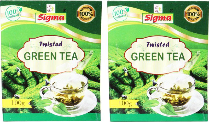 Sigma Natural Twisted Green Tea for Immunity Booster (Pack of 2) Green Tea Box  (200)