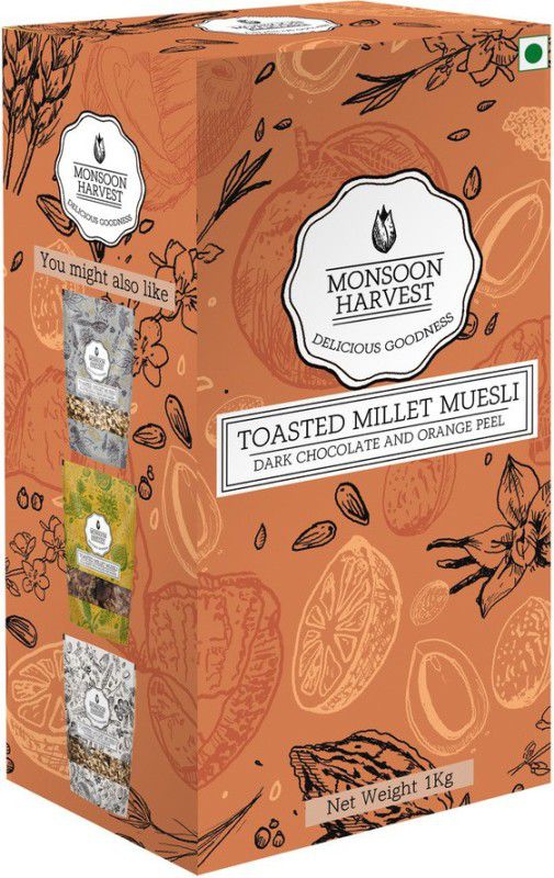 Monsoon Harvest Toasted Millet Muesli Dark Chocolate and Orange Peel Box  (1000 g)