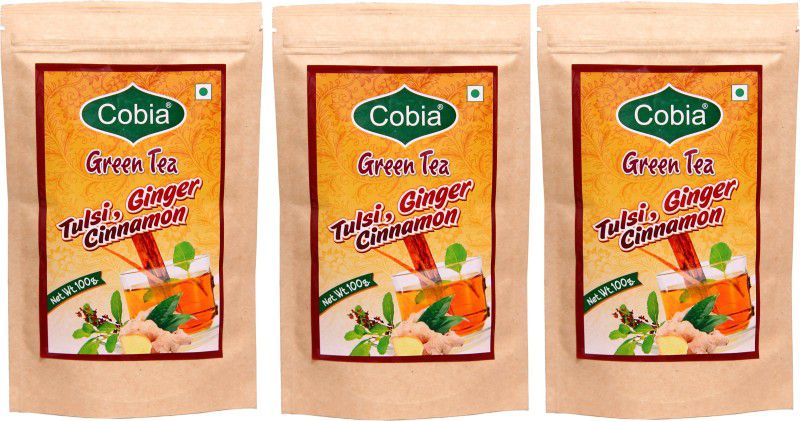 Cobia GREEN TEA (Tulsi, Cinnamon, GInger) Tulsi, Cinnamon, Ginger Green Tea Pouch  (3 x 100 g)