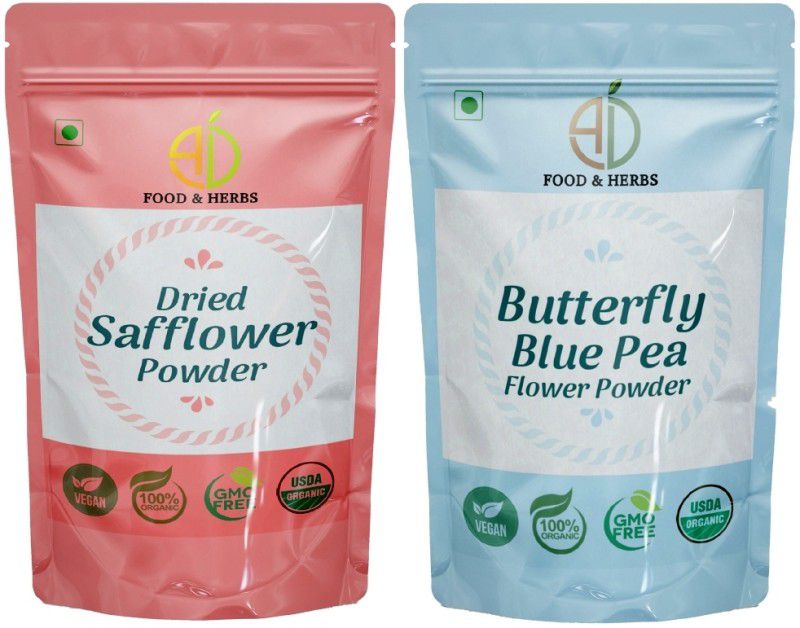 A D FOOD & HERBS COMBO OF 2 TYPES OF FLORAL POWDERS (NO. 41) Green Tea Pouch  (2 x 20 g)