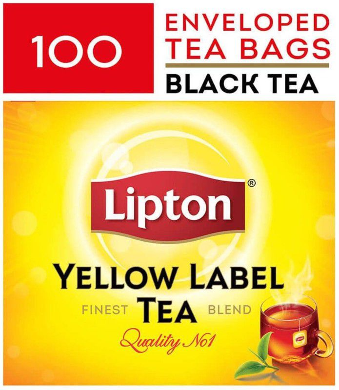 Lipton Yellow Label Finest Tea Blend, Black Tea (100 Tea Bags) - 200g Unflavoured Tea Blend Bags Box  (200 g)