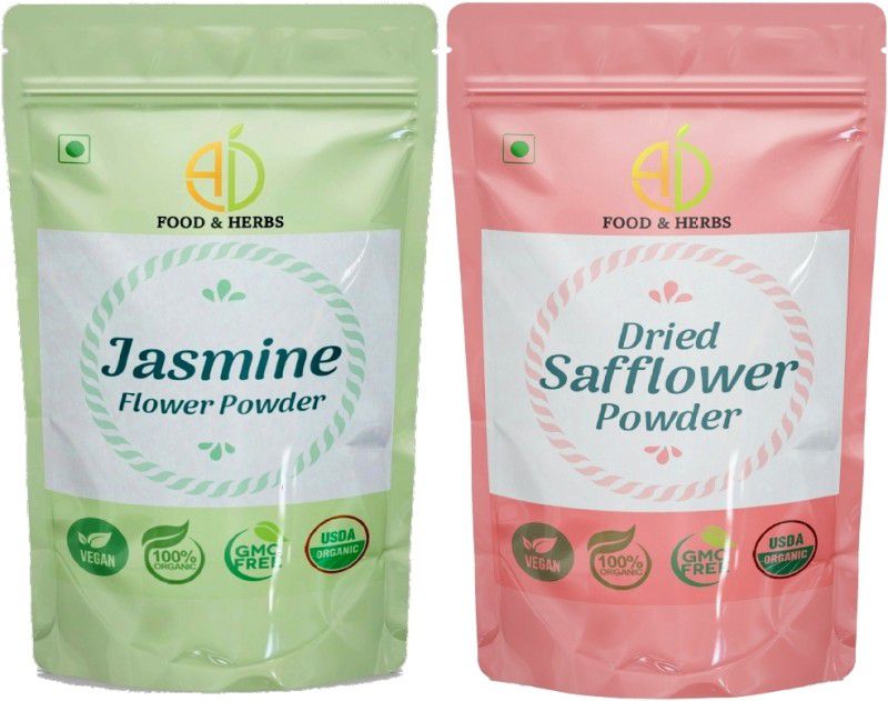 A D FOOD & HERBS COMBO OF 2 TYPES OF FLORAL POWDERS (NO. 45) Green Tea Pouch  (2 x 20 g)