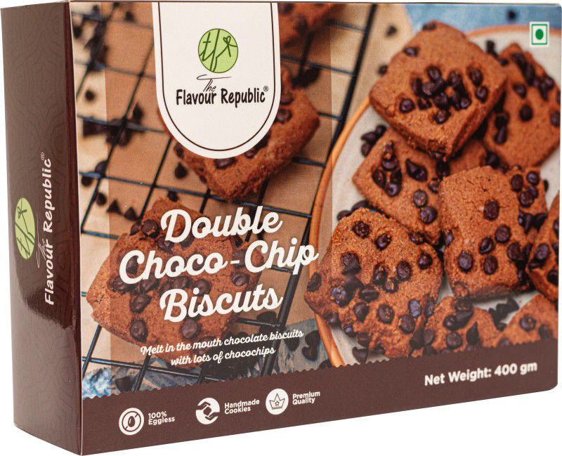 The Flavour Republic Double Choco Chip Biscuits Cookies  (800 g, Pack of 2)